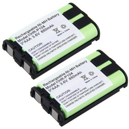 Lead Acid Cordless Phone Battery - 2 Pack - Cordless Phone Battery for Panasonic HHR-P104