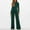 Green, variant on Riforla Jumpsuits for Women Casual Jumpsuits Loose Fit Belted Dressy Long Sleeve Crewneck Autumn Jumpsuit Long Wide Legs Formal Rompers Women's Jumpsuit Black XL
