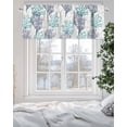 thumbnail image 6 of Teal Blue Grey Coral Pattern Kitchen Valances for Windows Tropical Ocean Summer Valance Curtains&nbsp; for Kitchen /Living Room/Bedroom/ Bathroom Decor, 54"x18 " ,Rod Pocket 1 Panel,, 6 of 7
