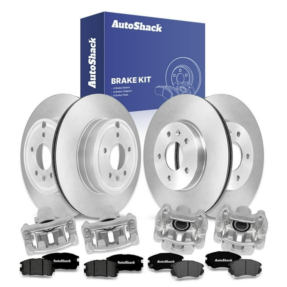 AutoShack Front Vented & Rear Vented Brake Rotors Premium Ceramic Pads Calipers 16-PC Brake Kit Replacement for 2010-2017 Chevrolet Equinox 2010-2017 GMC Terrain