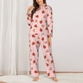 thumbnail image 2 of Kdxio Ladybug With Flower Women's Pajama Sets Long Sleeve Button Down Sleepwear Nightwear Soft Pjs Lounge Sets-XX-Large, 2 of 7