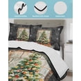 thumbnail image 4 of Quilts Twin-XL Size Bedding Set, Black Christmas Tree Lightweight Quilted Comforter, Watercolor Xmas Snowflake Soft Reversible Bedspread Coverlet with Pillow Covers for All Season, 68" x 98", 4 of 7