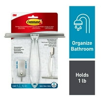 Command Shower Squeegee, Satin Nickel, 1 Stainless Steel Squeegee, 1 Bath Wall Hook, Rust Resistant