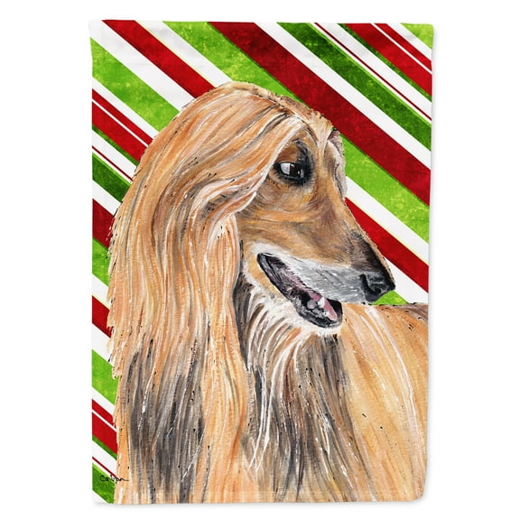 Afghan Hound Candy Cane Holiday Christmas Garden Flag