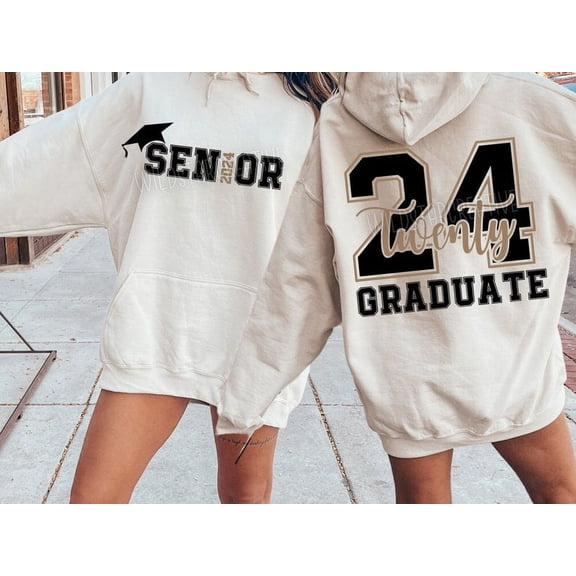 Senior 2024 Black To School Gifts, Graduation , Class of 2024 Hoodie HG