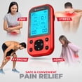 thumbnail image 2 of NEOCARBON TENS Unit Muscle Stimulator Pro for Back Pain Relief, Shoulder Recovery and Physical Therapy, Electronic Massager Machine with PMS Pulse for Effective Shock Therapy, Red, 2 of 8