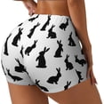 thumbnail image 2 of Kdxio Black Rabbit Print Workout Shorts for Women Seamless Soft Smooth Gym Yoga Scrunch Active Shorts, 2 of 9
