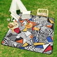 thumbnail image 6 of Color Wave Point Geometry Outdoor Picnic Blanket, Foldable Waterproof Beach Mat, Portable Beach Blanket for Beach Camping, Hiking, Family Concerts, 6 of 7