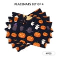 thumbnail image 3 of Placemats Set of 4 / 6, Halloween Cute Bat Cat Placemats for Dining Table Indoor/Outdoors Heat Resistant Washable Placemats 18" x 12", 3 of 8