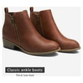 thumbnail image 5 of Women's Ankle Booties Thick Low Heel Cognac Fashion Boots for Women, Size 8.5, 5 of 6