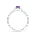 thumbnail image 2 of ANGARA Natural 0.45 Ct. Amethyst with Diamond Halo Ring in 14K White Gold for Women (Ring Size: 12), 2 of 9