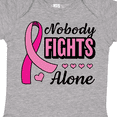 thumbnail image 4 of Inktastic Breast Cancer Awareness Nobody Fights Alone Pink Ribbon Boys or Girls Baby Bodysuit, 4 of 5
