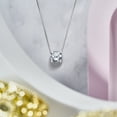 thumbnail image 3 of JeenMata Stylish 1 Carat Cushion Cut Moissanite Solitaire Slider Pendant Necklace- Prongs Setting - in 18K White Gold over Silver, 3 of 6