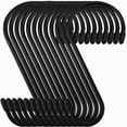 thumbnail image 1 of Paquete de 12 ganchos en S de 6 pulgadas, ganchos en S grandes recubiertos de vinilo con tapones de goma, ganchos en S de acero y metal con revestimiento de caucho negro para colgar jeans, plantas, joyas, ollas, tazas, toallas Sailing Electrónica, 1 of 5