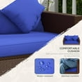 thumbnail image 5 of XgoodX Patio Wicker Loveseat with Cushions, 2-Seat Outdoor PE Rattan Sofa with Throw Pillows, All-Weather Love Seat for Porch, Backyard, Garden, Poolside Seating，Dark Blue, 5 of 10