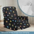 thumbnail image 4 of Renewold Paw Colorful Lazy Boy Recliner Chair Cover Polyester Spandex Cat Dog Puppy Footprint Sofa Cover 4 Pieces Soft Single Seat Couch Slipcover with Pocket for Living Room, 4 of 8
