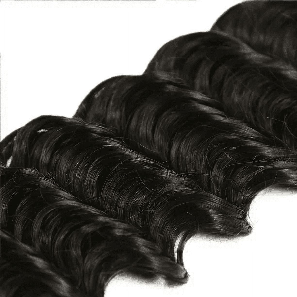 Deep Wave Bundles Brazilian Human Weave Hair 100% Human Wave Unprocessed Virgin Brazilian Human Hair Bundles Extensions Natural Color 10 inch