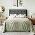 thumbnail image 3 of Amolife Full Size Bed Frame with Upholstered Headboard and Elevated Footboard, 12.5" Under-Bed Storage Space, No Box Spring Needed, Dark Gray, 3 of 9