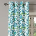 thumbnail image 2 of Ambesonne Blue and Green Grommet Curtain, Flora Nature Flower, 50" x 120", Blue Apple Green White, 2 of 6
