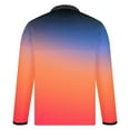 thumbnail image 3 of ZCFZJW Men's Long Sleeve Polo Shirts Fashion Color Block Golf Polo Shirts Casual Tie Dye Gradient Print Button up Lapel Collar Tennis Shirt Tops Orange S, 3 of 4