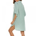 thumbnail image 4 of Beach Shirts For Women Swim Shirt Dresses Plus Size Deep V Neck Bikini Beachwear Suit Beach Dress Beach Coverups Swim Cover Up Womens Bathing Suits Casual Dress,S-3XL, 4 of 8