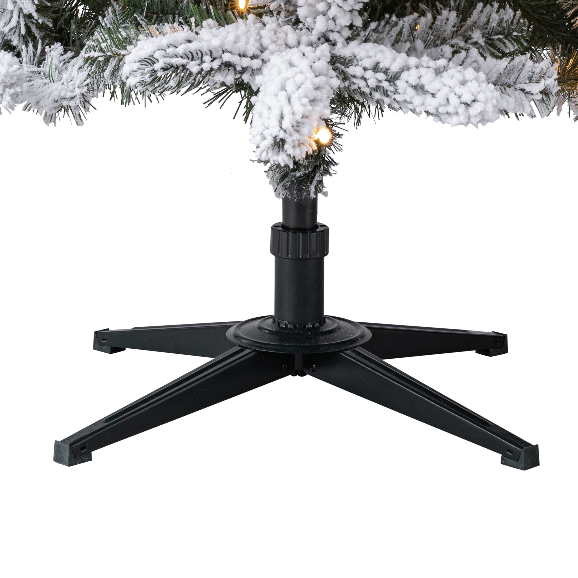 7.5' Pre-Lit Birchwood Fir Snow-Flocked Green Artificial Christmas Tree with 500 Warm White Twinkle LED Lights, Quick Set, and Stand, by Holiday Time