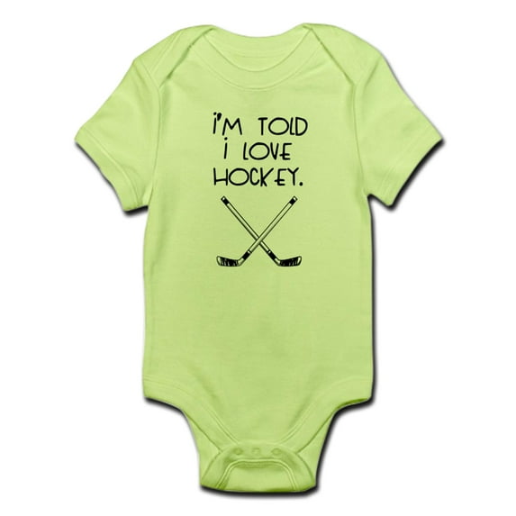 CafePress - I'm Told I Love Hockey Body Suit - Baby Light Bodysuit