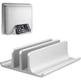 thumbnail image 2 of Soporte vertical doble para computadora portátil, soporte ajustable de aluminio para computadora portátil Soporte para ahorro de espacio para MacBook Pro / Air, iPad, Samsung, Huawei, Surface, Dell, H Namotu HFP-0272, 2 of 7