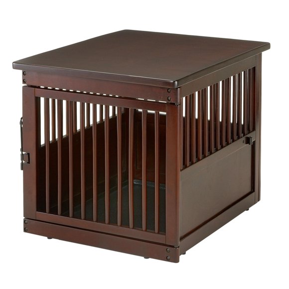 Richell Wooden End Table Dog Crate Medium Dark Brown 31.1" X 25" X 24"