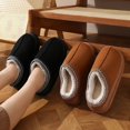 thumbnail image 2 of Zapatillas de casa de felpa suave para mujer, zapatos de algodón antideslizantes de fondo grueso, pantuflas cálidas de talla grande 45, Invierno, 2 of 5