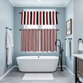 thumbnail image 3 of Red Black Stripe Kitchen Curtains Sets for Windows 24 Inch Length, Geometric White Vertical Striped Rod Pocket Window Treatments Tier Curtains and Valances Set for Bedroom/Bathroom, 3 of 8