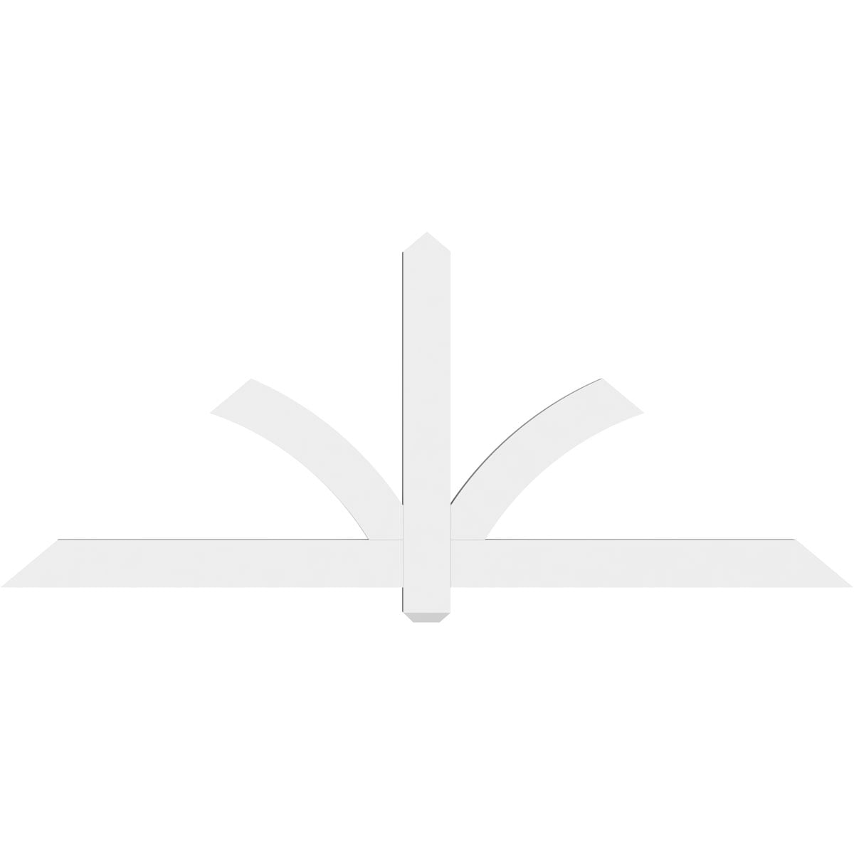 72"W x 30"H x 2"D x 4"F, 10/12 Pitch, Redmond Architectural Grade PVC Gable Bracket