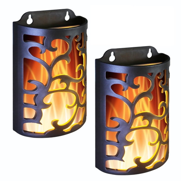 WRalwaysLX 2Pack Decorative Wall Sconce Candle with Holder, Battery Operated Wall Lanterns wtih flameless Candle,6 Hours Timer,Used for Hallway, Bathroom,Use 3AA Battery(not includ)