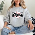 thumbnail image 5 of Baseball Mama Checkered Baseball Mom Sweatshirt Women Gift for Softball Mom Gray Sweatshirt Adult Large, 5 of 6