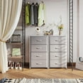 thumbnail image 6 of Dresser for Bedroom with 4 Storage Drawers, Small Dresser Chest of Fabric Drawers with Sturdy Steel Frame, Wood Top, Light Grey, 6 of 13