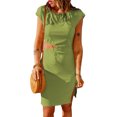 thumbnail image 1 of SAYOO Vestido de mujer de manga corta con cuello redondo y corte ajustado de verano SAYOO  Moda, 1 of 3