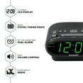 Sharp AM/FM Clock Radio with Dual Alarms, LED Green Display, Electric