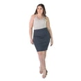 thumbnail image 3 of Plus Size Elastic Waist Knee Length Pencil Skirt, 3 of 5