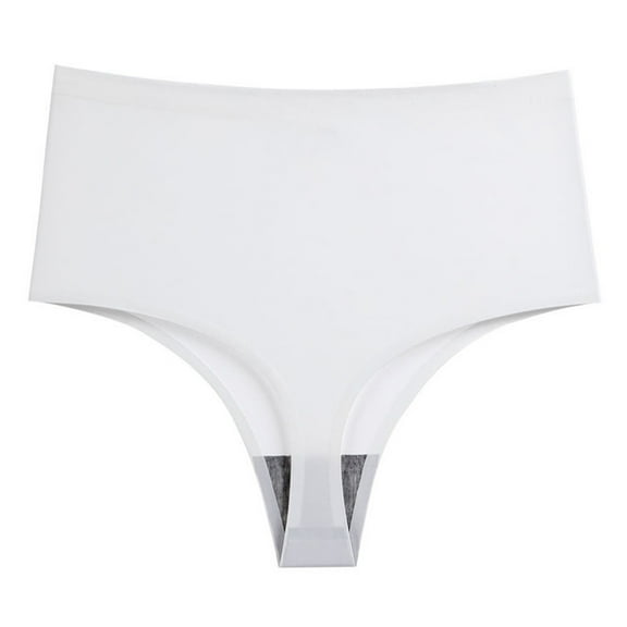 Posijego Plus Size Thongs Women High Waist No Show Thong Stretch Breathable Panties T Back Soft Underwear