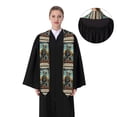 thumbnail image 4 of Logiee Skeleton Chef BBQ Scene Print Unisex Adult Graduation Stole Shawl 72" Long for Academic Commencements Shawl-Flattened, 4 of 7