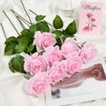 thumbnail image 5 of Valentines Day Flowers, Fake Roses Artificial Flowers with Long Stems, Silk Pink Roses Bouquet for Wedding Vase Mothers Day Flower Arrangement Home Decor (Pink), 5 of 5