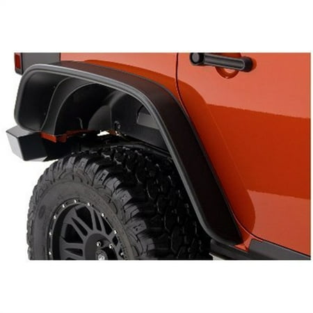 Bushwacker Jeep Flat Style Fender Flare - Set of 4 - OE Matte Black (Best Price On Bushwacker Fender Flares)