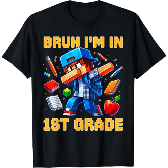 Bruh I'M In 1St Grade Dabbing Boys Gamer Back To School T-Shirt Size S-5XL