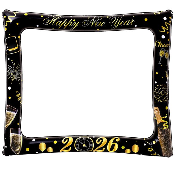KatchOn, New Year Photo Booth Frame - 30 Inch, Inflatable New Years Photo Booth Props 2026 | Happy New Years Decorations 2026