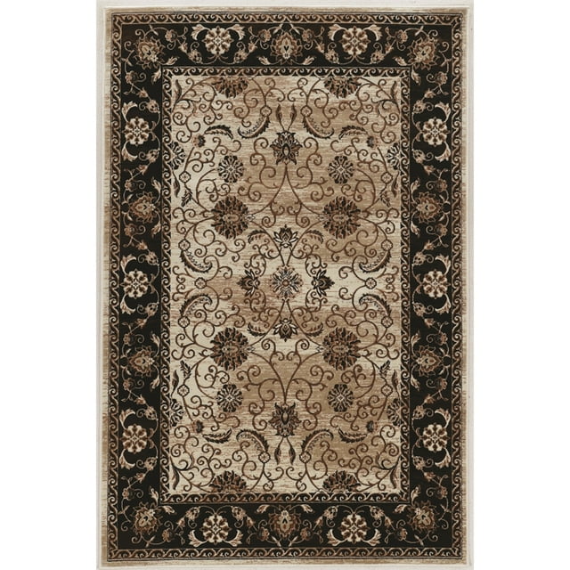 Linon Tapis Vintage Isfahan en Microfibre Polyester 9'x12 Pieds Ivoire