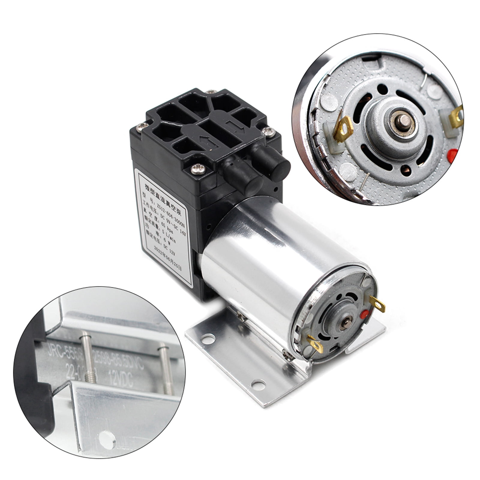 Gieenan DC 12V Vacuum Pump 6W Air Pump Vacuum Pump Air Pump Miniature Suction 500mA