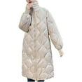 thumbnail image 2 of Tejiojio Clearance Winter Fashion Woman Middle Length And Thickened Medium Length Stand-Up Collar Down Cotton Jacket Coat, 2 of 7