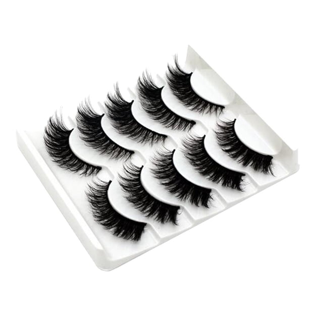 Set de maquillaje espectacular con 5 pares de pestañas postizas 3D de pelo sintético tipo visón para un look natural y tupido. 3D-21