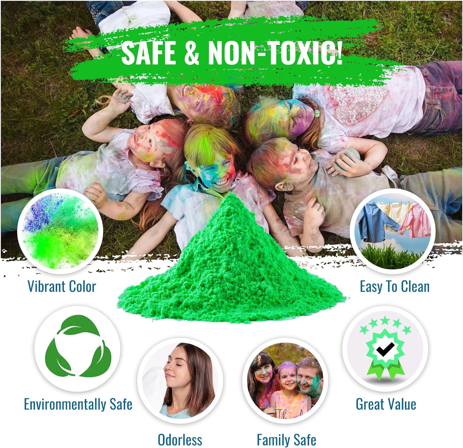 Color Blaze Green Color Powder 5 Pounds Fun Runs Holi Festivals Color Wars