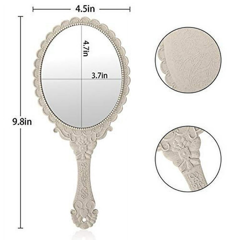 Handheld Mirror With Handle, Makeup Compact Hand Mirrors For Women